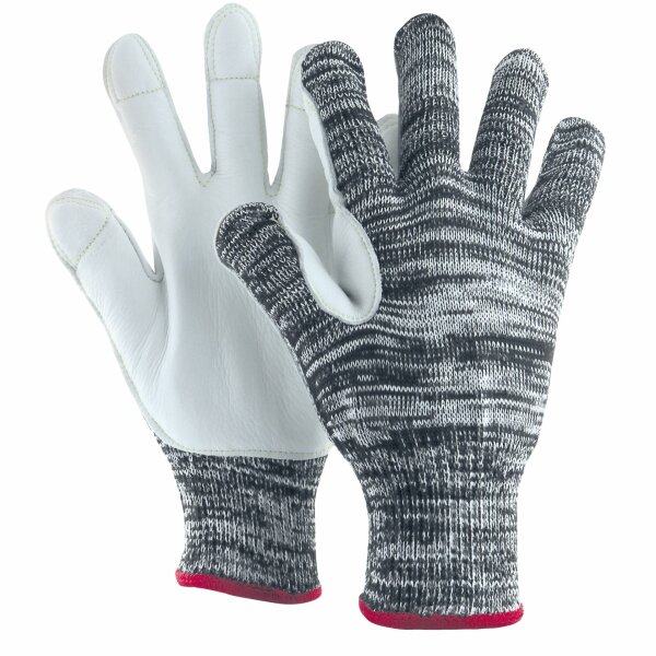 12 Paar Arbeitshandschuhe MEDEX Multiflex® 5-Finger, mit Lederaufdoppelung, Gr. 8