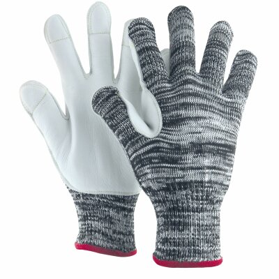 12 Paar Arbeitshandschuhe MEDEX Multiflex® 5-Finger, mit Lederaufdoppelung, Gr. 8