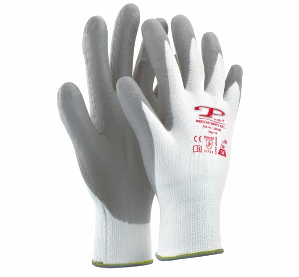 30 Paar Schnittschutzhandschuhe MEDEX Paladin® WHITE AIR 3, 5-Finger, PU-getaucht, Gr. 7